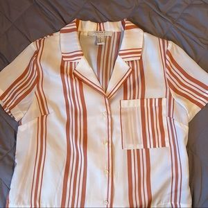 Striped button-up top